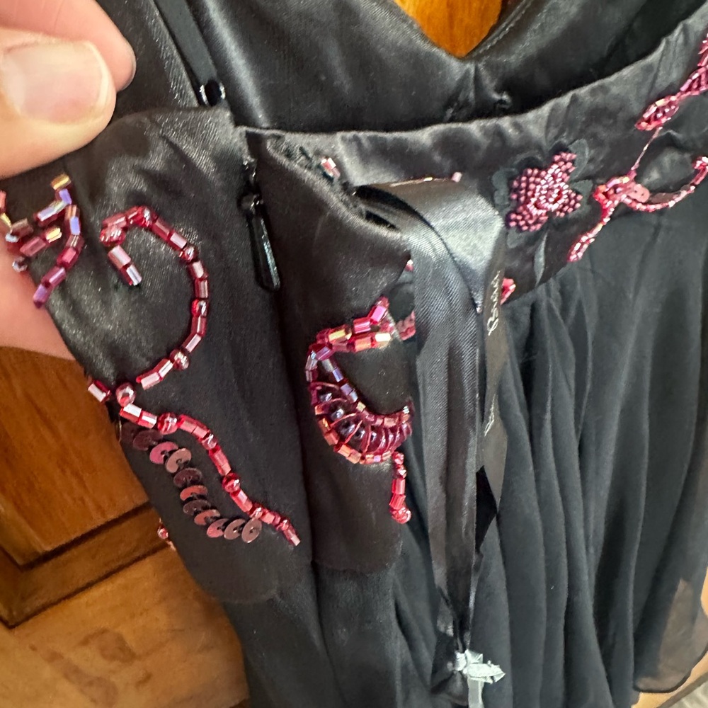 NWT 90’s Beaded Fairycore Whimsy Chiffon Dress - Picture 10 of 13